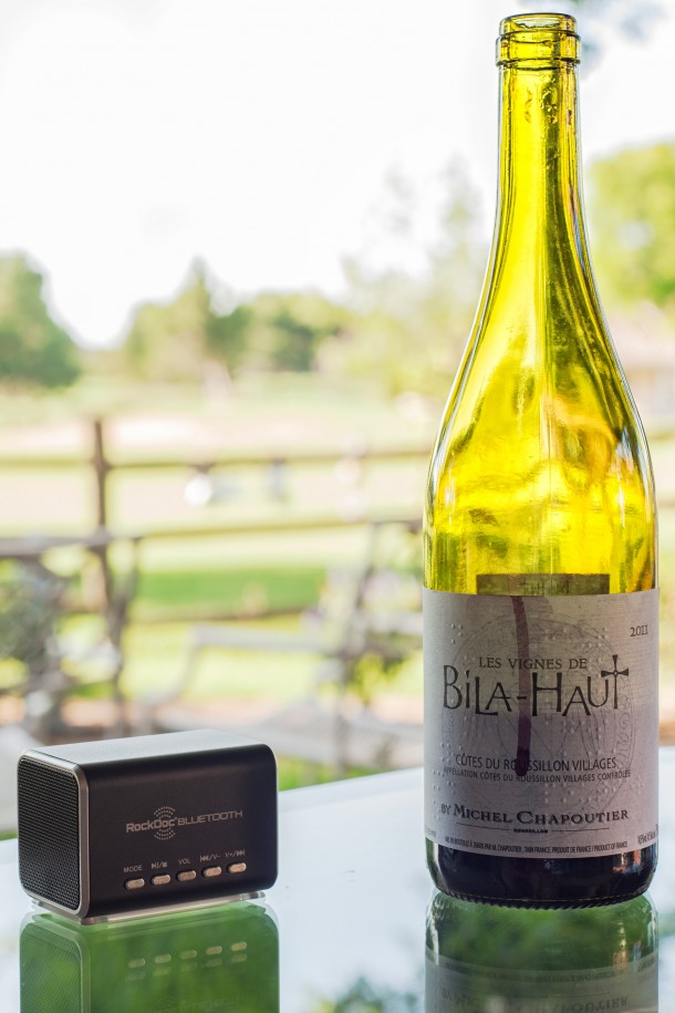 RockDoc-Bluetooth-Speaker-Outdoors-Les-Vignes-De-Bila-Haut-Wine