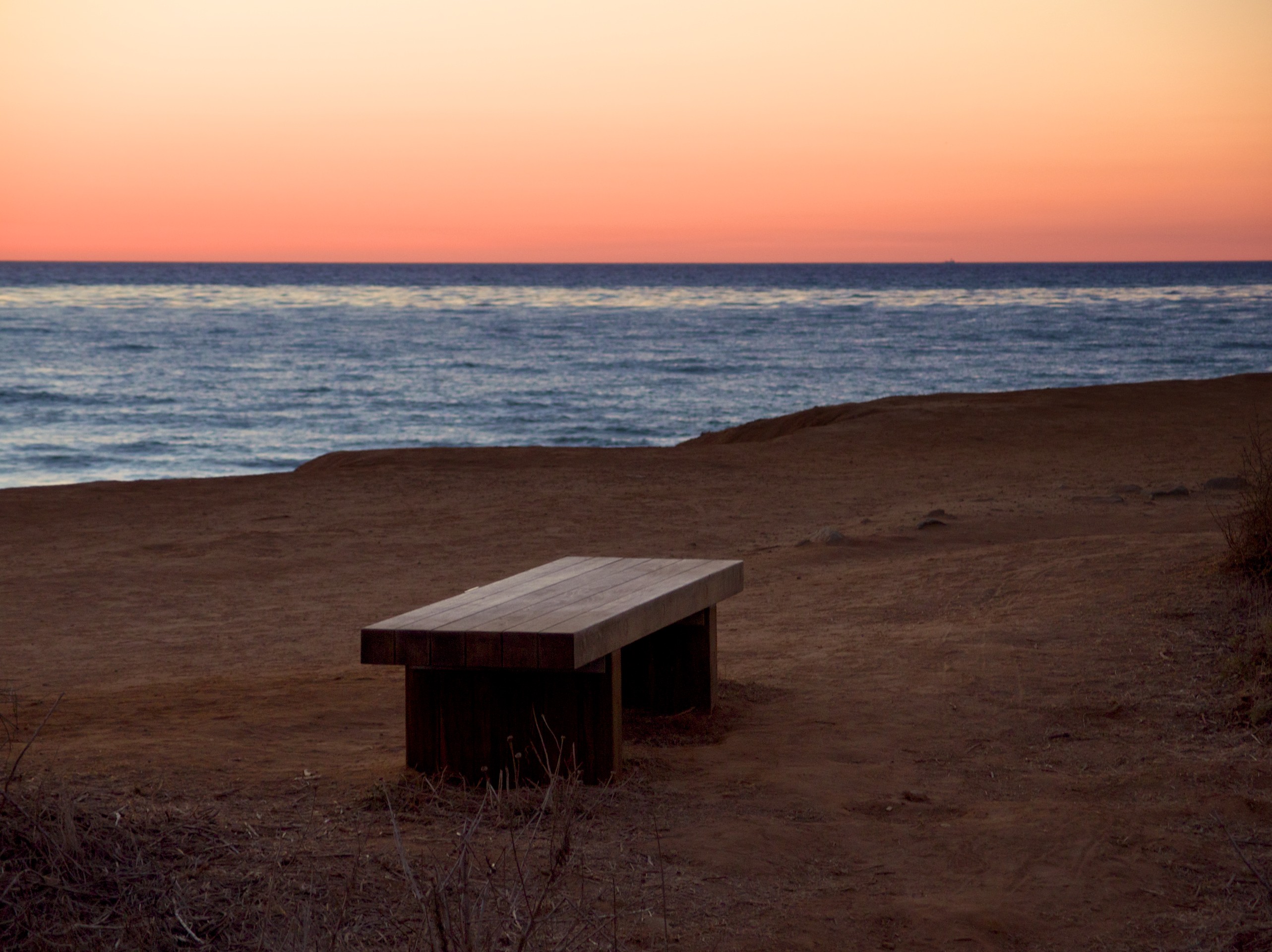 Empty Bench at Sunset Cliffs